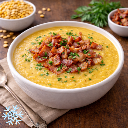 Erbsensuppe-mit-geraeuchertem-Fleisch-tiefgekuehlt-schweiz-im-teller