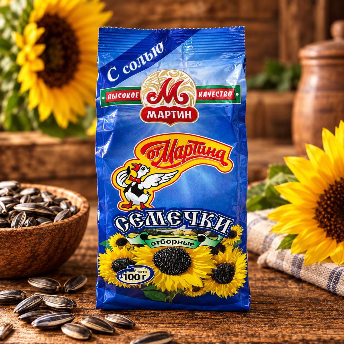 Schwarze Sonnenblumenkerne Ot Martina geröstet & gesalzen