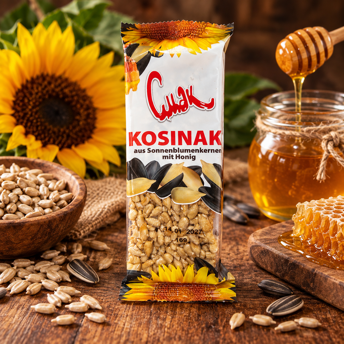 Kosinak Sonnenblumenkerne mit Honig