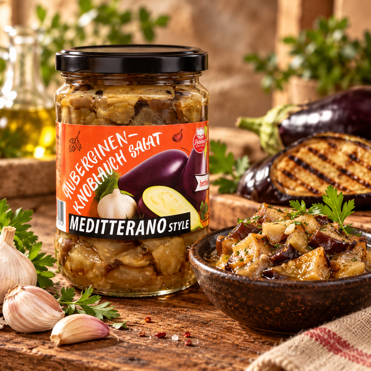 Auberginensalat Mediterrano Style herzhaft