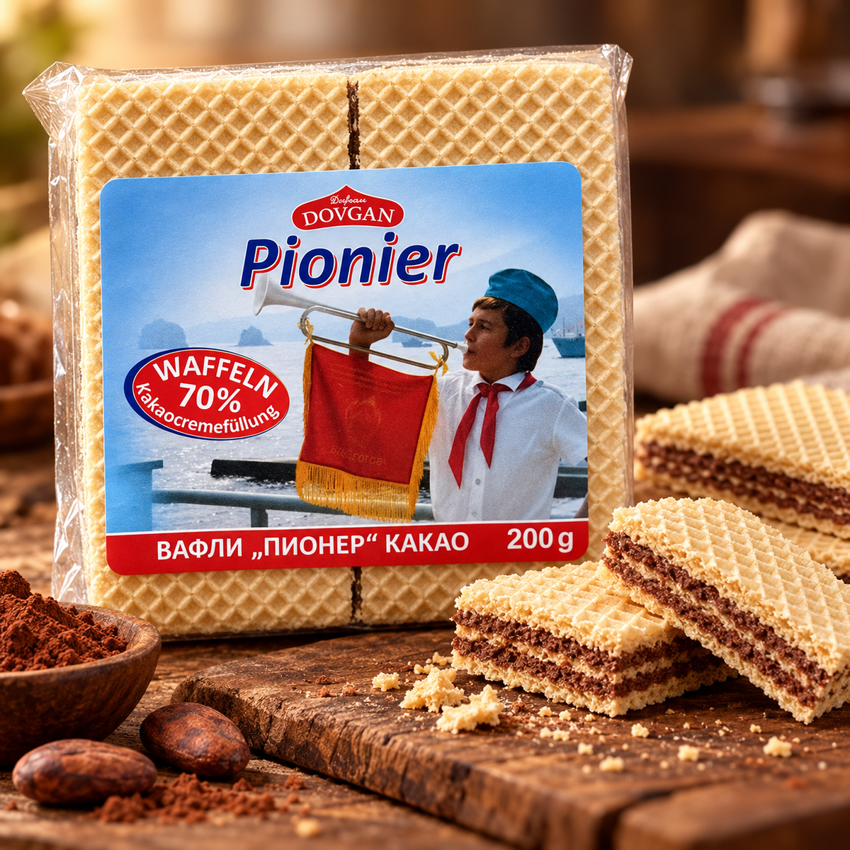 Pionier Waffeln mit Kakaocremefüllung