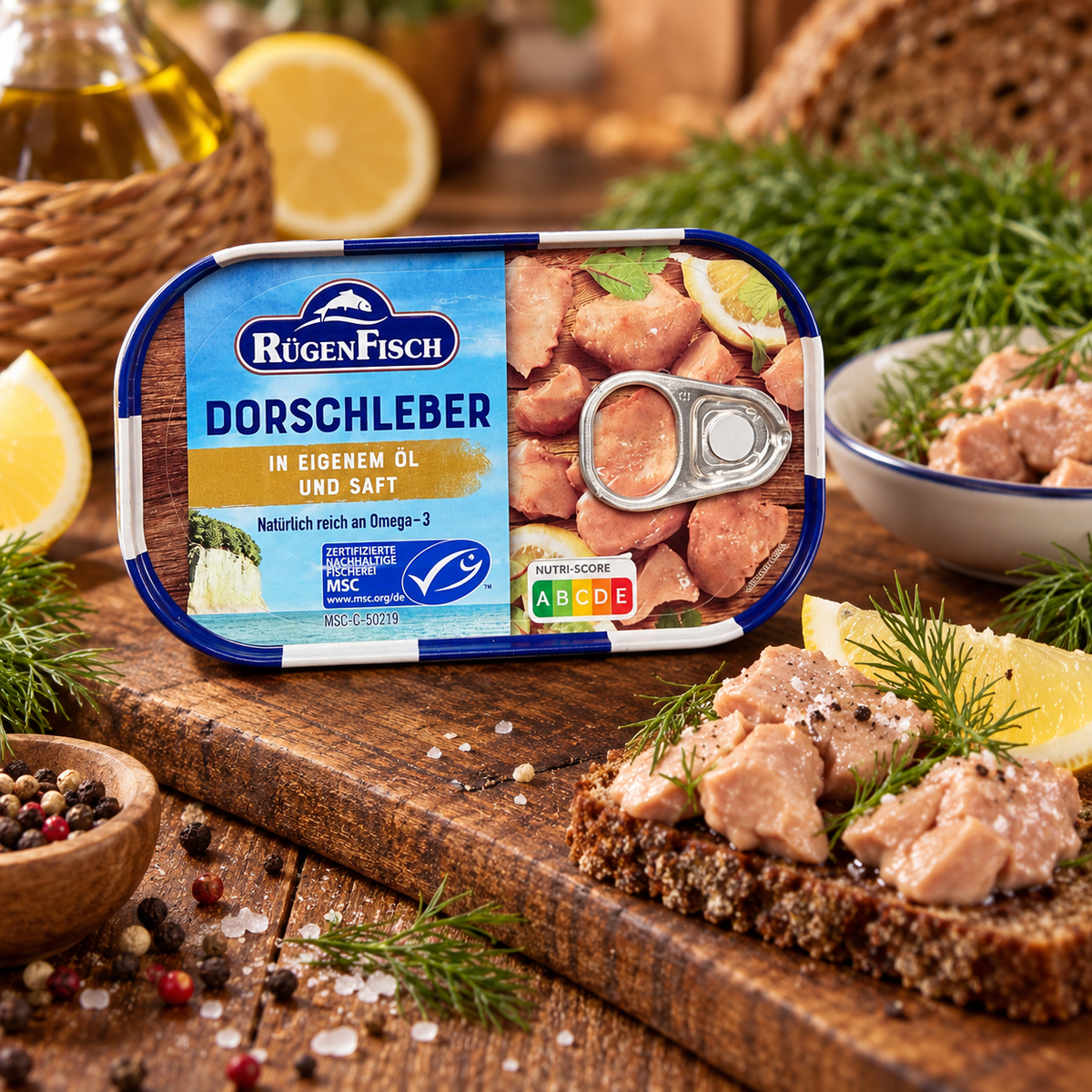 Dorschleber in eigenem Öl und Saft