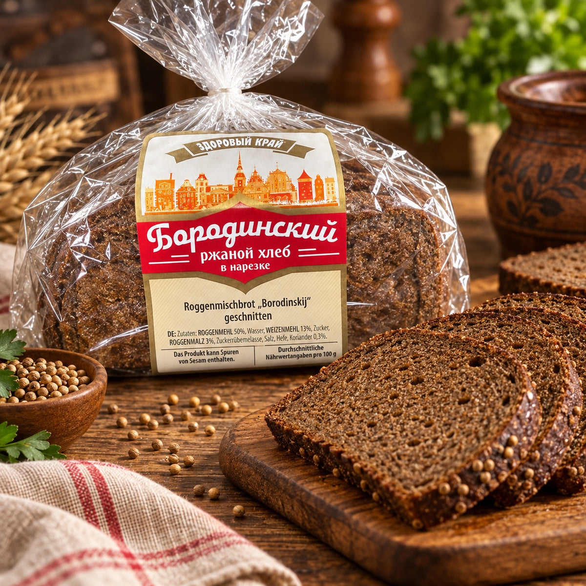 Borodinskij Roggenmischbrot geschnitten 350 g