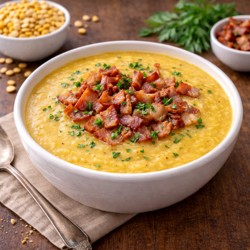 erbsensuppe lecker schweiz im teller