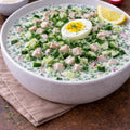 Okroshka mit Huhn kaufen Schweiz – russische kalte Suppe mit Ei, Gurken und Dill