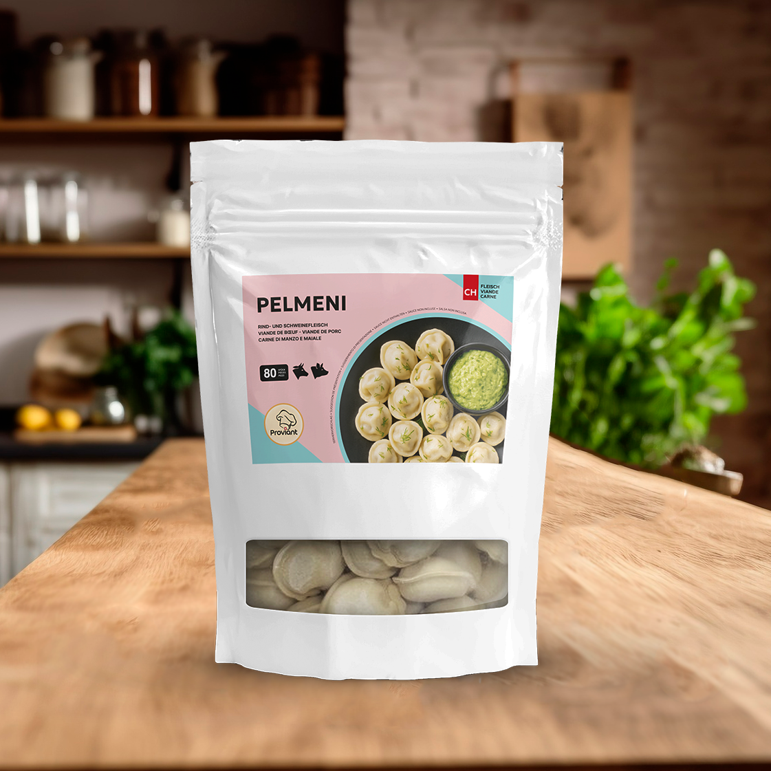 Pelmeni mit Schweine und Rindfleisch Proviant