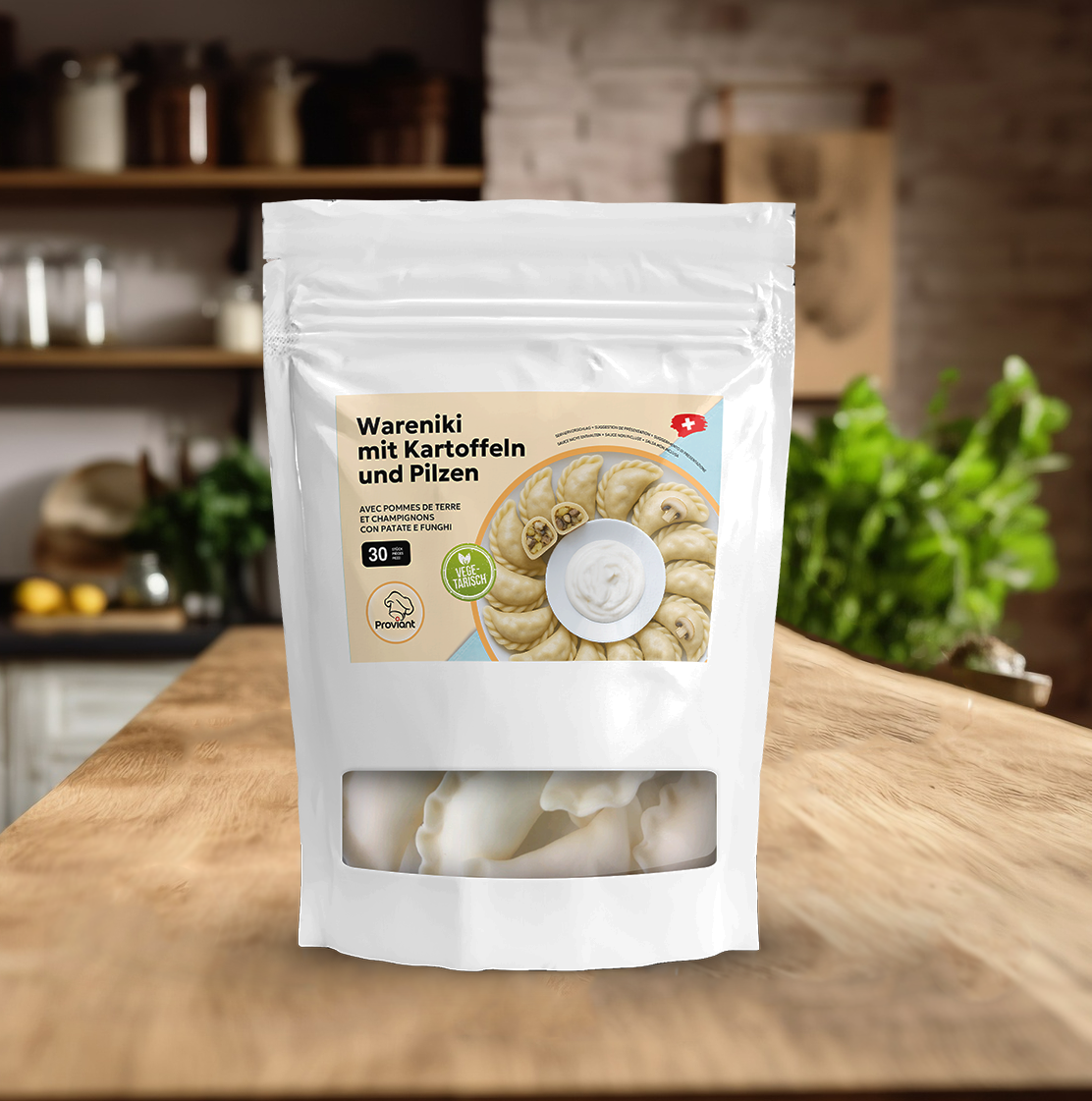 Wareniki Teigtaschen mit Kartoffeln Produktverpackung